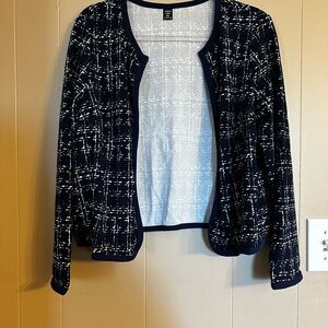 SHEIN Navy and White Textured Cardigan